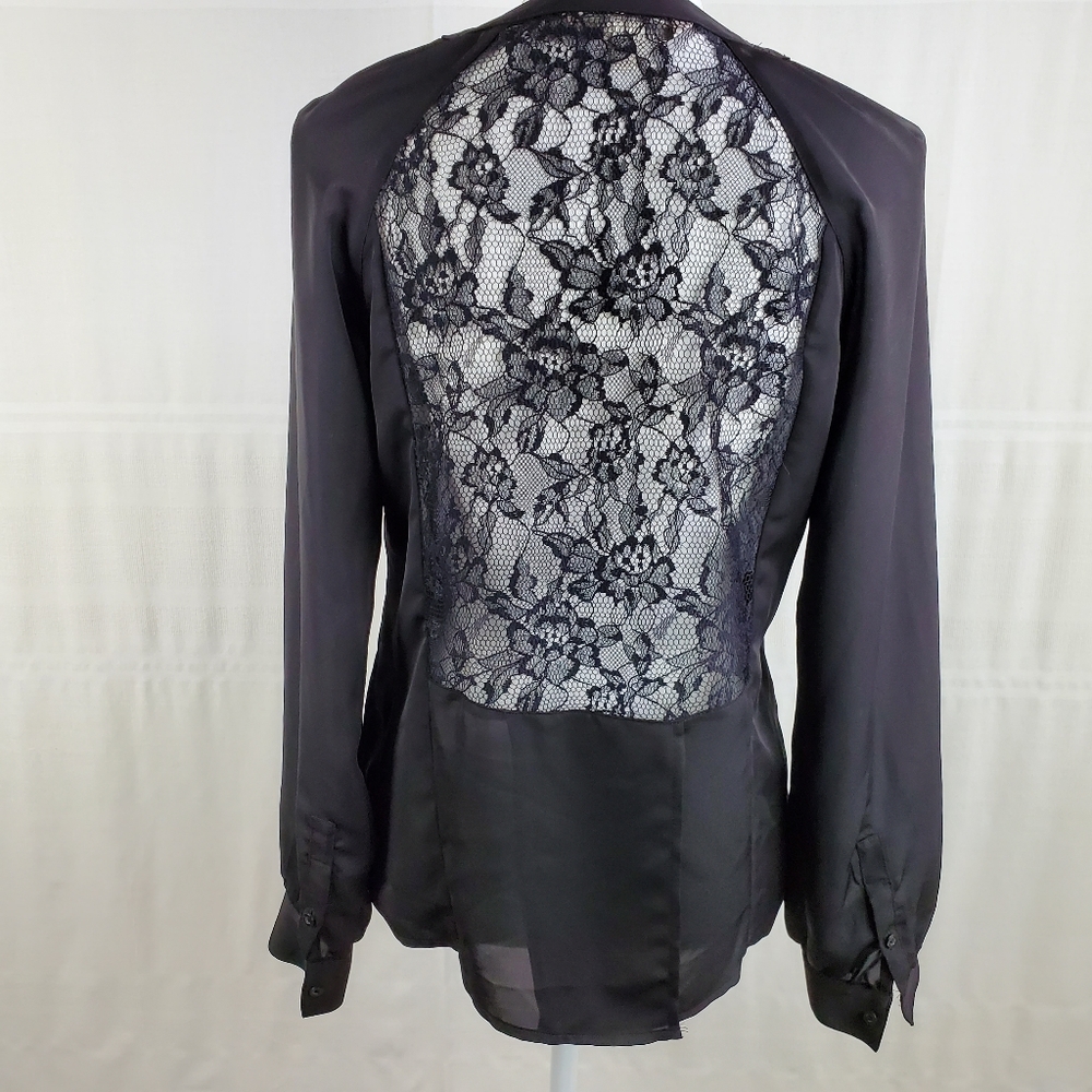 LC Lauren Conrad chiffon top/lace back top S